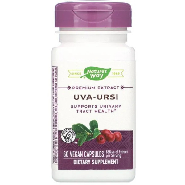 Толокнянка, стандартизованный экстракт, Uva Ursi, Nature's Way, 666 мг, 60 капсул