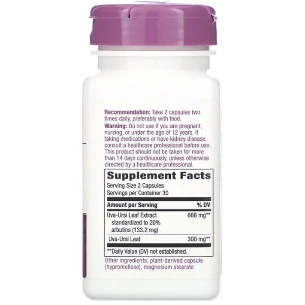 Толокнянка, стандартизованный экстракт, Uva Ursi, Nature's Way, 666 мг, 60 капсул