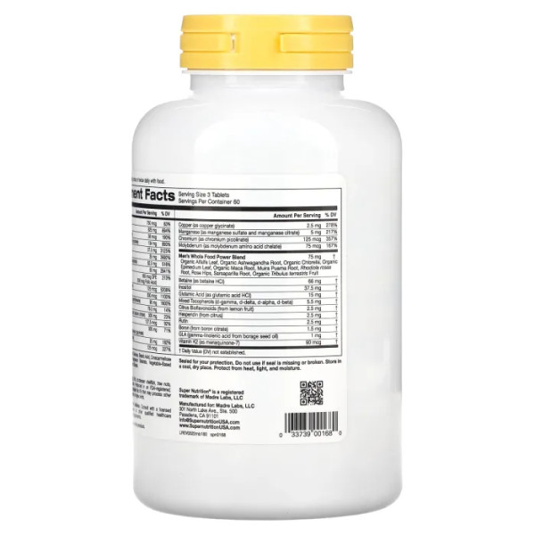 Мультивитамины для мужчин с антиоксидантами, Antioxidant Rich Multivitamin, Super Nutrition, без железа, 180 таблеток