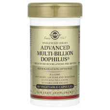 Пробіотики Дофілус, Solgar Advanced Multi-Billion Dophilus, комплекс, 60 рослинних капсул