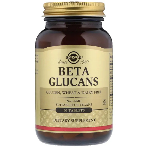 Бета глюкани, Beta Glucans, Solgar, 60 таблеток