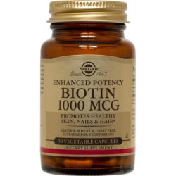 Біотин 1000 мкг, Solgar Biotin, 50 капсул