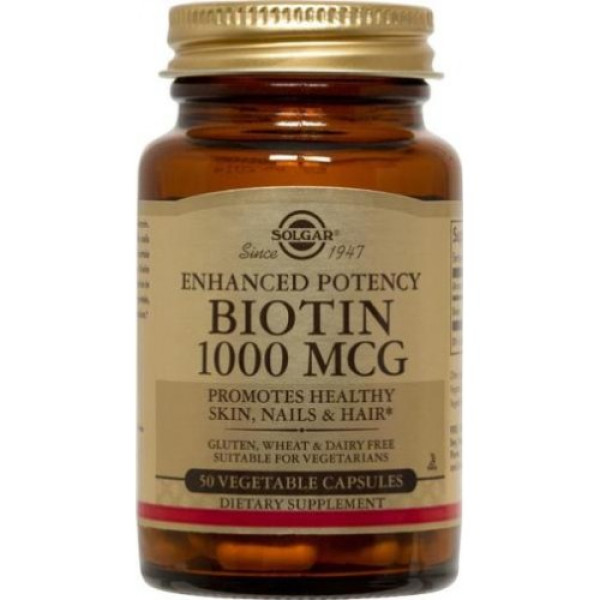 Біотин, Biotin, Solgar 1000 мкг, 50 капсул