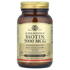 Біотин 5000 мкг, Biotin Solgar, 50 вегетаріанських капсул