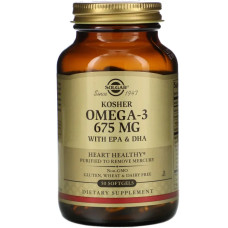 Омега-3 кошерний, Solgar Kosher Omega-3, 675 мг, 50 м'яких капсул