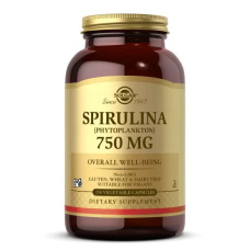 Спіруліна 750 мг, Solgar Spirulina, 250 рослинних капсул