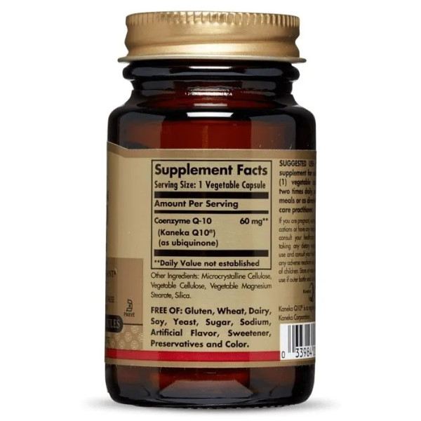 Коензим Q10 вегетаріанський, CoQ-10, Solgar, 60 мг, 60 рослинних капсул