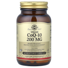 Коензим Q10, Solgar CoQ-10, 200 мг, 60 вегетаріанських капсул