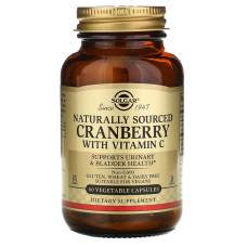 Журавлина з вітаміном С, Solgar Cranberry Vitamin C, 60 рослинних капсул