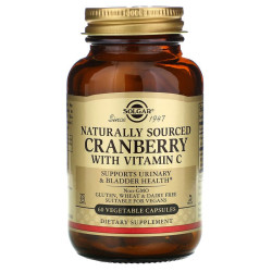 Журавлина з вітаміном С, Solgar Cranberry Vitamin C, 60 рослинних капсул