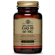 Коензим Q10 60 мг, Megasorb CoQ-10 Solgar, 60 гелевих капсул