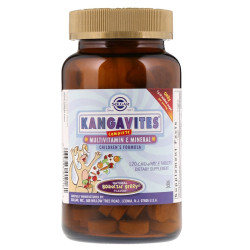Вітаміни для дітей, Kangavites Multivitamin & Mineral Дитяча Формула, жувальні з смаком ягід, 120 таблеток.