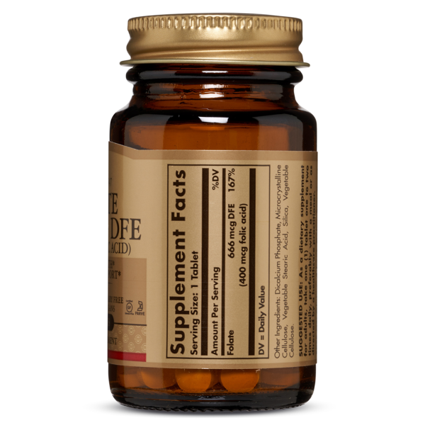 Фолат (фолієва кислота), Folate as Folic acid, Solgar, 666 мкг DFE (400 мкг), 100 таблеток