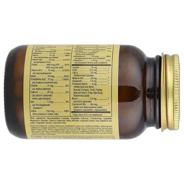 Мультивітаміни та хелатні мінерали, Formula V, VM-75, Solgar, 60 таблеток
