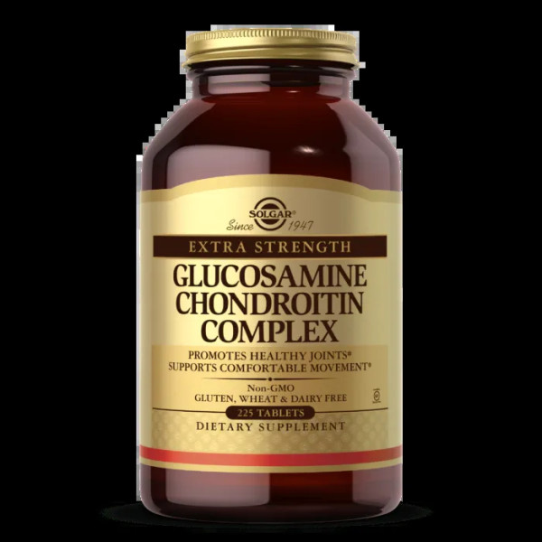 Глюкозамін хондроїтин комплекс, Glucosamine Chondroitin Complex, Solgar, екстра сила, 225 таблеток