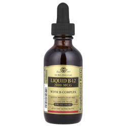 Вітамін В12 2000 мкг, Solgar Vitamin B-12, з В-комплексом, рідкий, сублінгвальний, 59 мл.