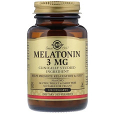 Мелатонін 3 мг, Solgar Melatonin, 120 жувальних таблеток