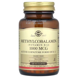 Вітамін В12 (метилкобаламін), Solgar Вітамін В12, сублингвальний, 1000 мкг, 60 таблеток