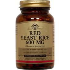Червоний дріжджовий рис 600 мг, Solgar Red Yeast Rice, 60 вегетаріанських капсул