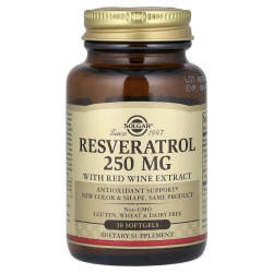 Ресвератрол 250 мг, Solgar Resveratrol, 30 капсул