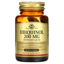 Убіхінол 200 мг, Ubiquinol Solgar, 30 гелевих капсул