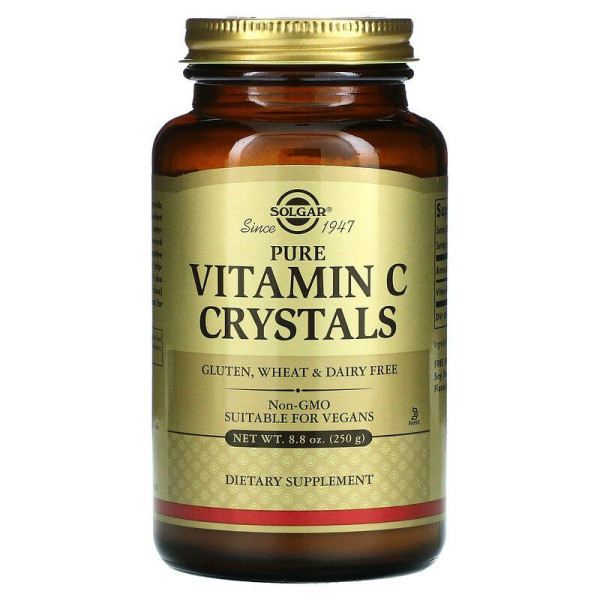 Вітамін С, Vitamin C, Solgar, чисті кристали, 250 гр.