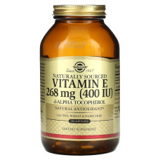 Вітамін Е 268 мг (400 МЕ), Solgar Naturally Sourced Vitamin E, 250 гелевих капсул