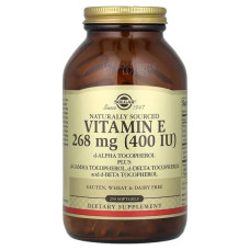 Вітамін E 268 мг (400 МО) натуральний, Solgar Vitamin E, 250 гелевих капсул