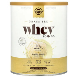 Сывороточный протеин, Solgar Grass Fed Whey To Go, порошок, вкус ванили, 936 г.