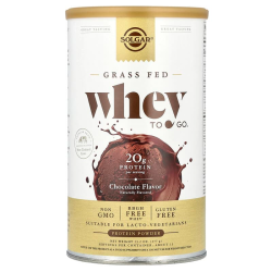 Сывороточный протеин, Grass Fed Whey To Go Solgar, порошок, вкус шоколада, 377 г.