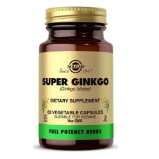 Гінкго білоба, Solgar Super Ginkgo, 60 вегетаріанських капсул