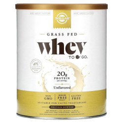 Сывороточный протеин grass-fed, Solgar Whey To Go, без вкуса, 1044 г