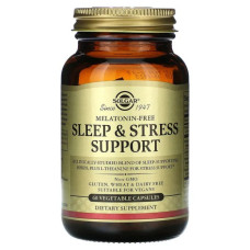 Підтримка сну та зниження стресу, Solgar Sleep Stress Support, 60 рослинних капсул