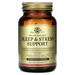 Поддержка сна и снижения стресса, Solgar Sleep Stress Support, 60 растительных капсул
