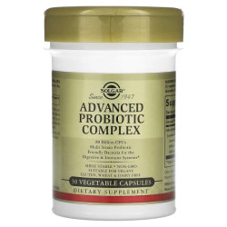 Пробиотический комплекс, Solgar Advanced Probiotic Complex, 80 млрд КОЕ, 30 вегетарианских капсул