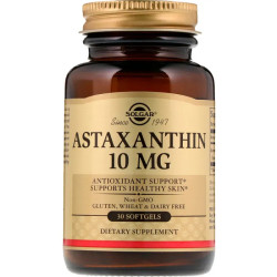 Астаксантин 10 мг, Solgar Astaxanthin, 30 гелевих капсул