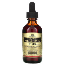 Мелатонін 10 мг, Solgar Melatonin, рідкий, 59 мл, зі смаком вишні