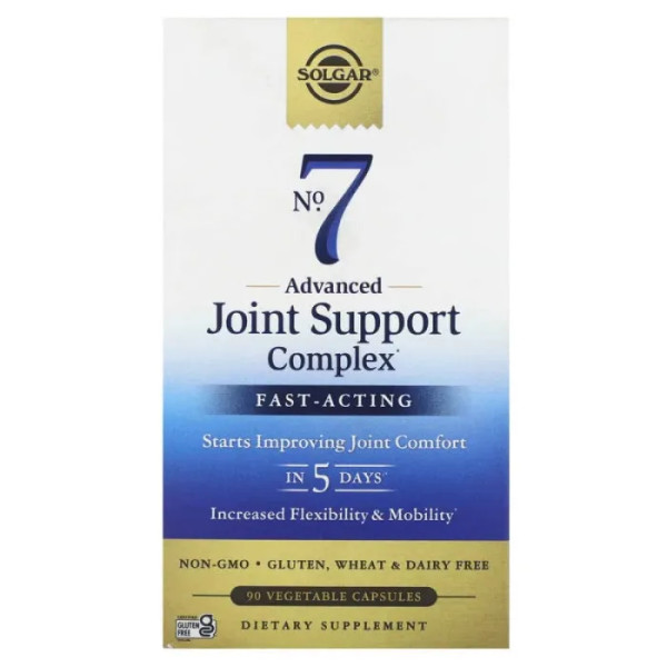 Зміцнення суглобів, No. 7 Joint Support, Solgar, вдосконалений комплекс, 90 рослинних капсул