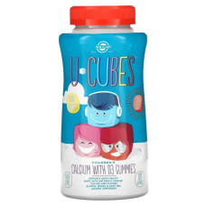 Кальцій з вітаміном D3 для дітей, U-Cubes Children's Calcium With D3, зі смаком полуниці, 120 жувальних цукерок