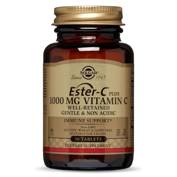 Естер-С плюс, Ester-C Plus, Solgar, вітамін С, 1000 мг, 30 таблеток