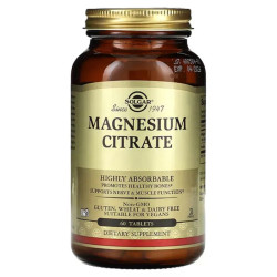 Магний цитрат, Solgar Magnesium Citrate, 60 веганских таблеток
