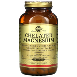 Магний хелат, Solgar Chelated Magnesium, 250 таблеток