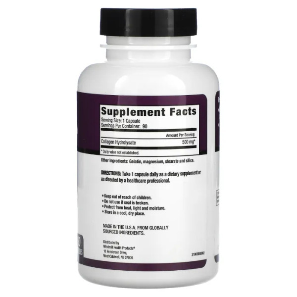 Колаген гідролізований, Super Collagen, Rejuvicare, 500 мг, 90 капсул