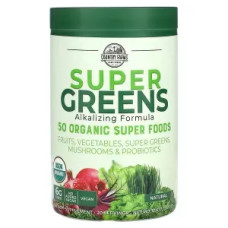 Суперзелень, Super Greens Alkalizing Formula Country Farms, без добавок, 300 г