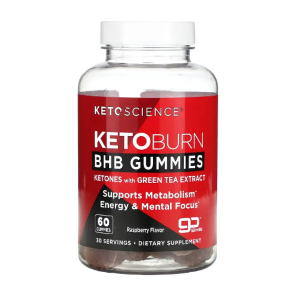 Кетонові солі, Keto Burn BHB, Keto Science, малина, 60 жувальних цукерок