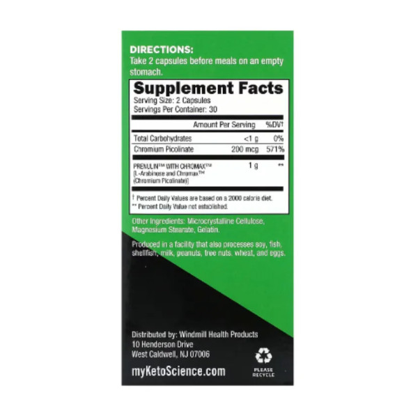 Контроль рівня цукру з пренуліном, Keto Sugar Relief with Prenulin, Keto Science, 60 капс