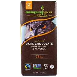 Темний шоколад морська сіль та мигдаль, Dark Chocolate Endangered Species Chocolate, 85 г
