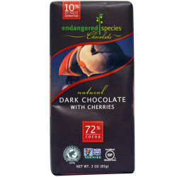 Темный шоколад с вишней, Dark Chocolate Endangered Species Chocolate, 85 г