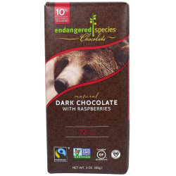 Шоколад темний малина, Dark Chocolate Endangered Species Chocolate, 85 г