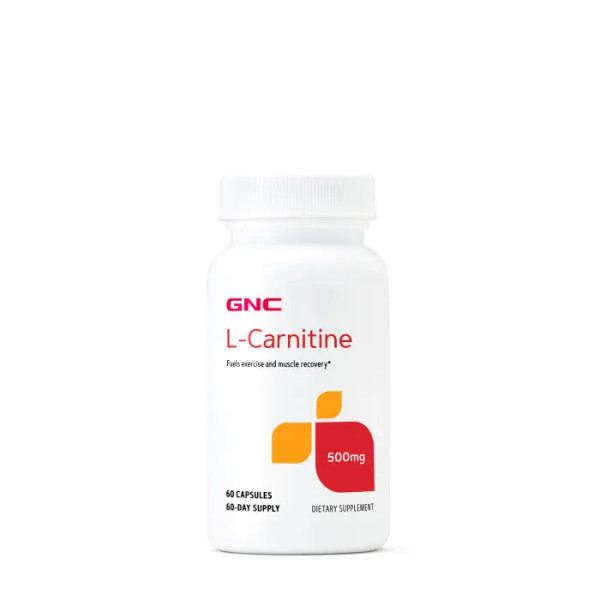 L-карнітин, L-Carnitine, GNC, 500 мг, 60 капсул